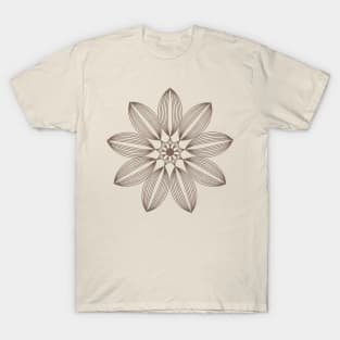 Boho Ornament Sympol Flower Shape  Minimalist Design T-Shirt